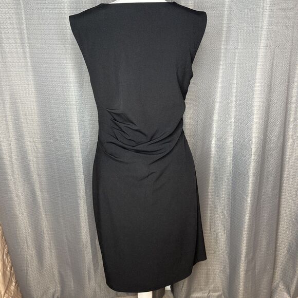 ROZ & ALI Little Black Sleeveless Dress 8 Petite Side Zip EUC - Picture 8 of 11